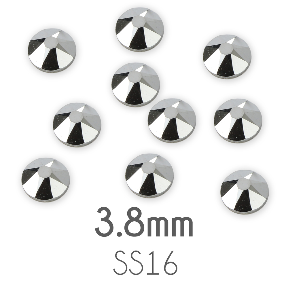 Beads & Swarovski Crystals 3.8mm Swarovski Flat Back Crystals, Silver / Chrome, Pack of 20